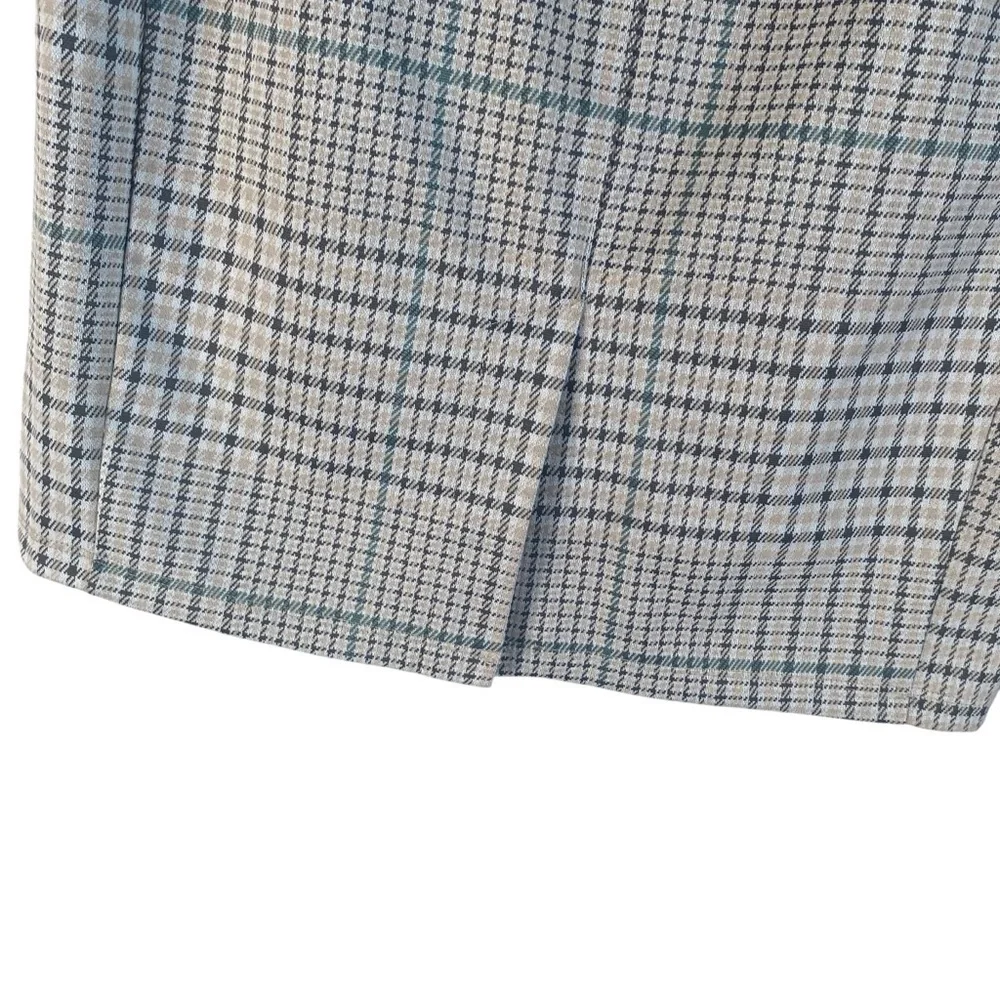 Liverpool Preppy Plaid Reese Hi-Rise Pencil Skirt in Soft Sand Grey Size 8/29 P
